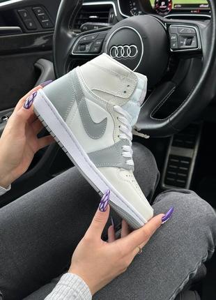 🔥женские кроссовки nike air jordan 1 high “grey white”