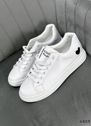 Кеди жіночі hell білі, екошкіра