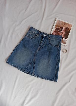 Джинсовая юбка трапеция