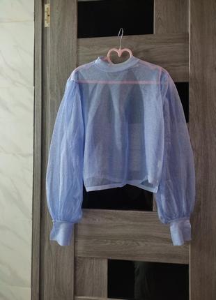 Блуза- рубашкой, кофта сеточкой блестящей 🤩1 фото