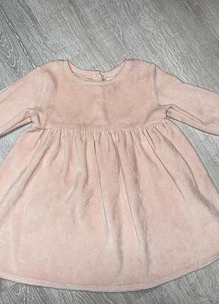 Платье велюровое с длинным рукавом next, 9-12мес