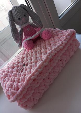 Плюшевый гипоаллергенница плед ручная работа