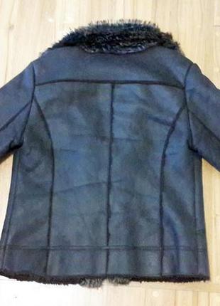 Тепла куртка коричневого кольору дублянка брауні5 фото