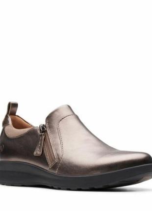 Шкіряні сліпони clarks un adorn lace zip