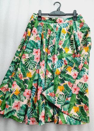 Мега крутая пышная винтажная яркая юбка с карманами.летняя бомба.1 фото