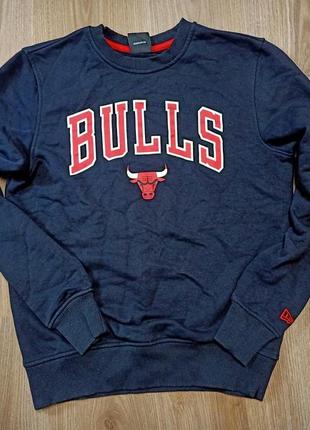 Світшош chicago bulls new era розмір хс чорний чоловічий баскетбольний світер кофта реглан