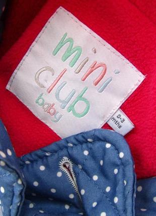 Теплая демисезонная куртка парка с капюшоном mini club3 фото