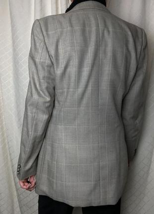 Винтажный пиджак в клетку trevira оверсайз шерстяной шерсть жакет винтаж10 фото