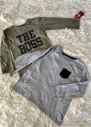 Набір регланів для хлопчика. комплект реглан 2шт. футболка на довгий рукав з кишенею lupilu. кофти на довгий рукав 2шт