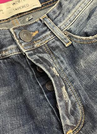 Плотные джинсы с фабричными потертостями и эффектом гармент-дай burton tapered5 фото