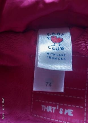 (47)  отличная  демисезонная куртка  baby club c&a для девочки рост 74 см7 фото