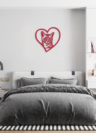 Панно heart каліфорнійська кішка 20x20 см - картини та лофт декор з дерева на стіну.7 фото