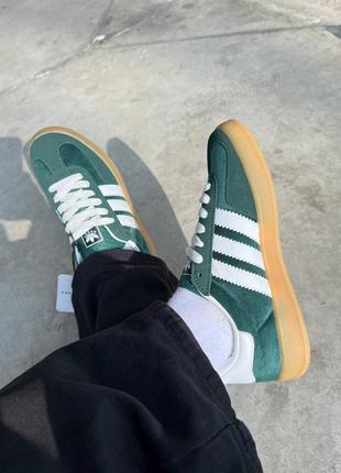 Кросівки gucci x adidas gazelle green velvete зелені жіночі / чоловічі6 фото