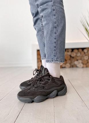 Кросівки жіночі yeezy boost  500 utility black premium1 фото