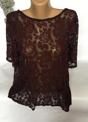 Шикарная футболка ажур бархат