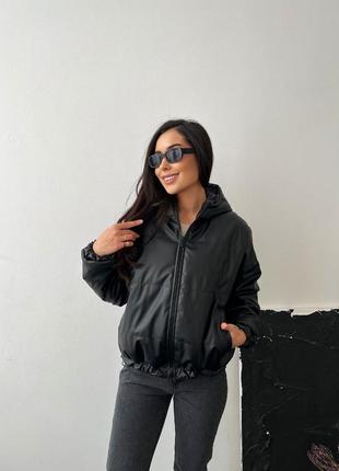Стильная куртка женская весенняя осенняя, комфортная классическая классическая удобная модная трендовая теплая черная4 фото