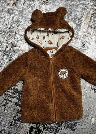 Кофта teddy флисовая, пушистая, искусственный мех, с ушками
