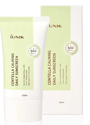 Солнцезащитный крем с экстрактом центеллы iunik centella calming daily moisture sunscreen reef-safe1 фото