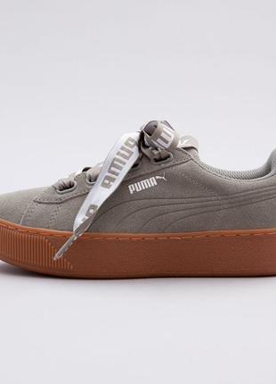 Городские кеды puma vikky pltfm ribbon bold-оригинал, натуральная замша.3 фото