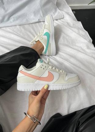 Кроссовки женские nike sb dunk low cream blue / peach