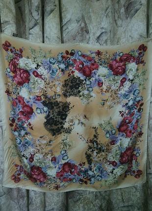 Платок karaca турция, 100%шелк, 93см х93см