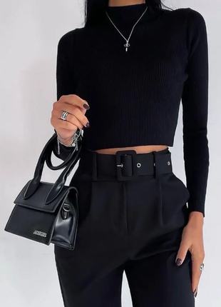 Стильный базовый женский топ -гольф  2 цвета  турция razg6220-247све