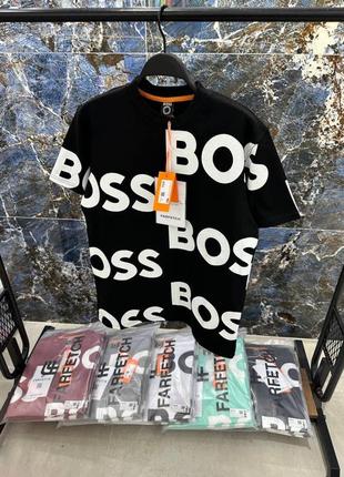 Чорна футболка hugo boss / чоловіча оверсайз футболка хуго босс