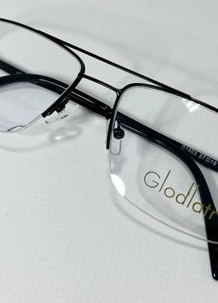 Оправа для окулярів унісекс металева авіатори квадратні напівобідкові дужки на флексах3 фото