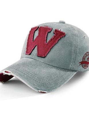 Кепка от бренда narason из хлопка серая с лого w-style