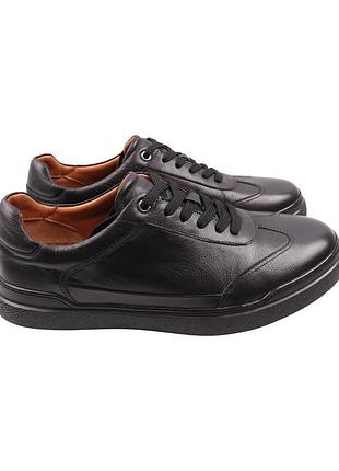 Кеди чоловічі emillio landini чорні натуральна шкіра, 44