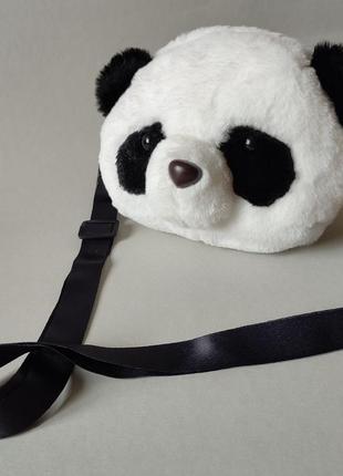 Хутряна об'ємна сумочка панда4 фото