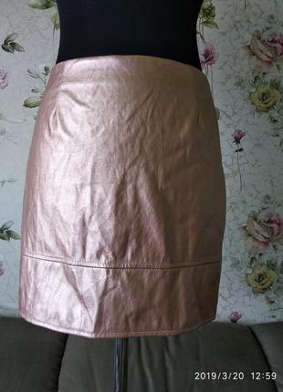 Модная   и стильная юбка asos ,кожзам р.12. наш 46-503 фото