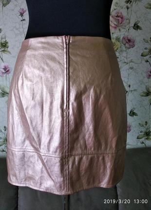 Модная   и стильная юбка asos ,кожзам р.12. наш 46-504 фото