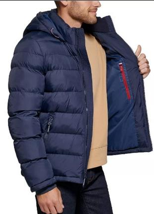 1, теплая зимняя темно-синяя мужская  куртка tommy hilfiger томми хилфигер размер м оригинал2 фото