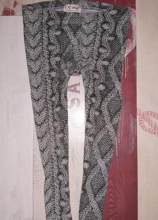 Шикарные лосины с принтом вязаных next на 3-4 года