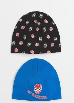 Шапка мужчина-паук синеши черная h&m 3-7, 8-11 лет