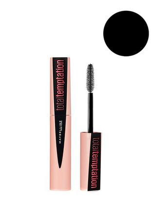 Водостойкая мегаобъемная тушь maybelline total temptation2 фото