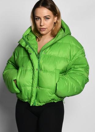Демисезонная короткая куртка салатовая | 64737