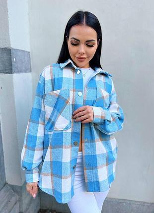 ❤️ стильная рубашка в клетку оверсайз