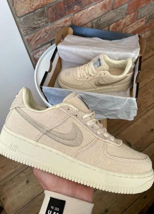 Женские кроссовки nike air force 1 x stussy fossil 36-37-38-39-40