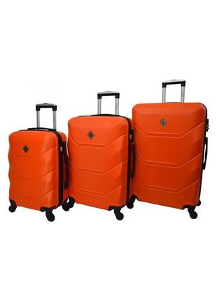 Дорожный набор чемоданов 3 штуки 2019 оранжевый