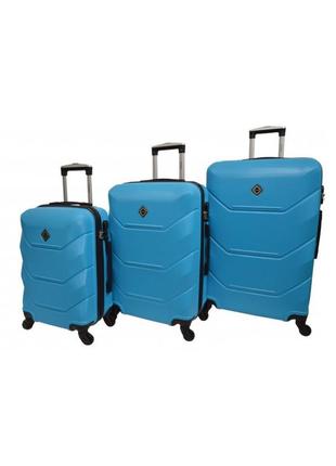 Дорожный набор чемоданов 3 штуки 2019 голубой
