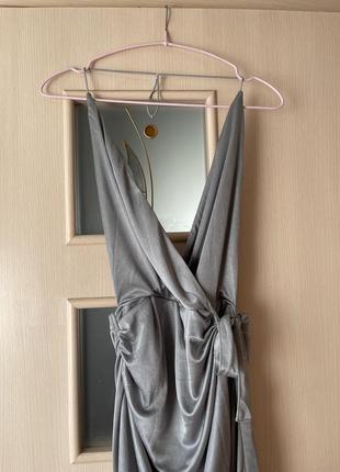 Сукня сіра срібляста з відкритою спинкою oh polly2 фото