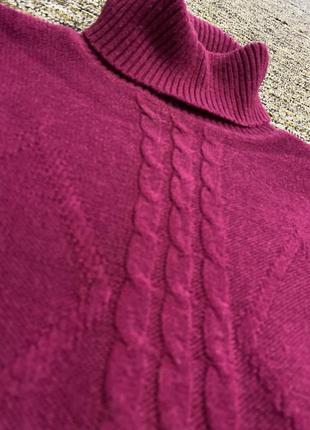 Малиновий теплий светр під горло s m2 фото