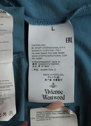 Мужская футболка vivienne westwood logo cotton t-shirt - blue5 фото