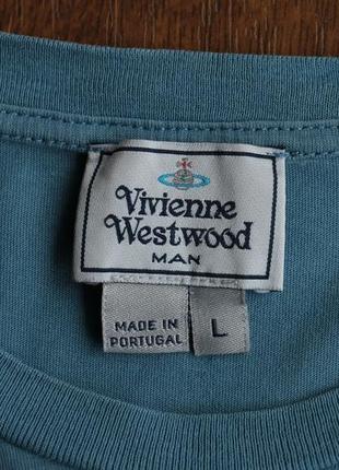 Мужская футболка vivienne westwood logo cotton t-shirt - blue4 фото