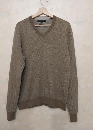 Мужской пуловер tommy hilfiger l 48р. хлопок с кашемиром, нюанс