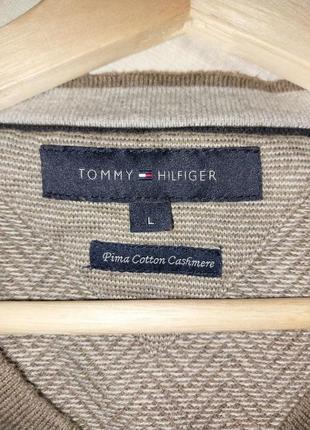 Мужской пуловер tommy hilfiger l 48р. хлопок с кашемиром, нюанс6 фото