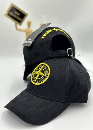 Кепка stone island чорна / брендові кепки для чоловіків стон айленд