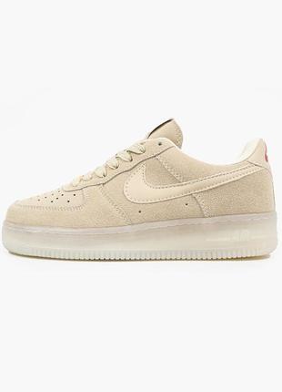 Женские кроссовки nike side air force 1 beige